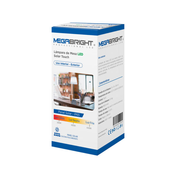 Lampara de mesa LED Solar touch negra Megabright - imagen 2