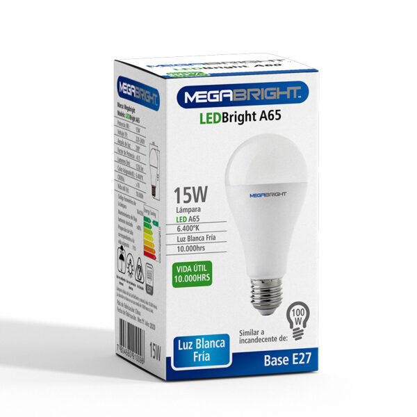 Ampolleta LED A65 CLASICA 15W/6400K E-27 - imagen 3