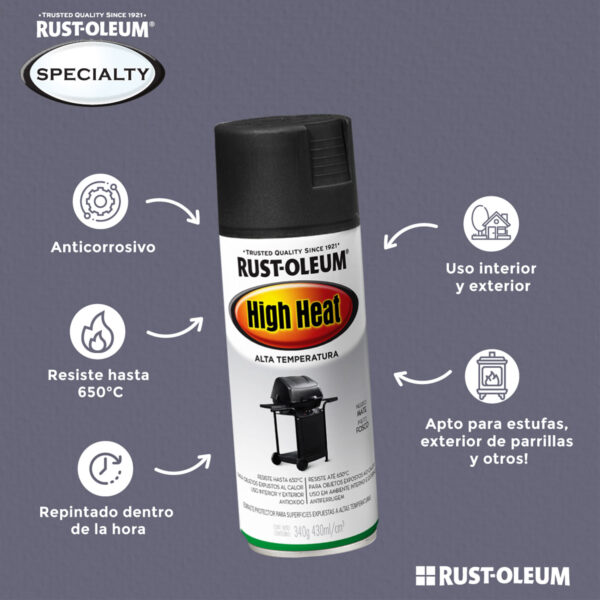 Pintura en Spray Alta Temperatura Blanco Mate 340 g - imagen 3