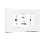 Tomacorriente Doble + Cargador Usb Y Tipo C Pared 16a