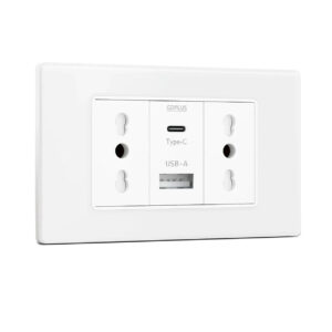 Tomacorriente Doble + Cargador Usb Y Tipo C Pared 16a