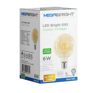 Ampolleta LED G95 Yellow Glass E27 6W VINTAGE - imagen 3