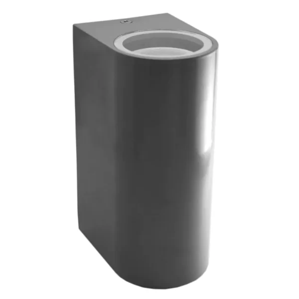 aplique1 Aplique de Pared Exterior Cilíndrico Gris: Luz Doble Dir/Ind (GU10) IP54