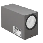 Aplique de Pared Exterior Rectangular Grafito: Doble Luz Dir/Ind (2xGU10) IP54