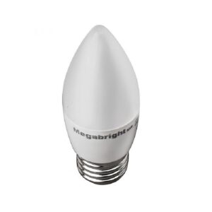 Pack 3un Ampolleta Led Vela 5w/Luz fria E27 Megabright