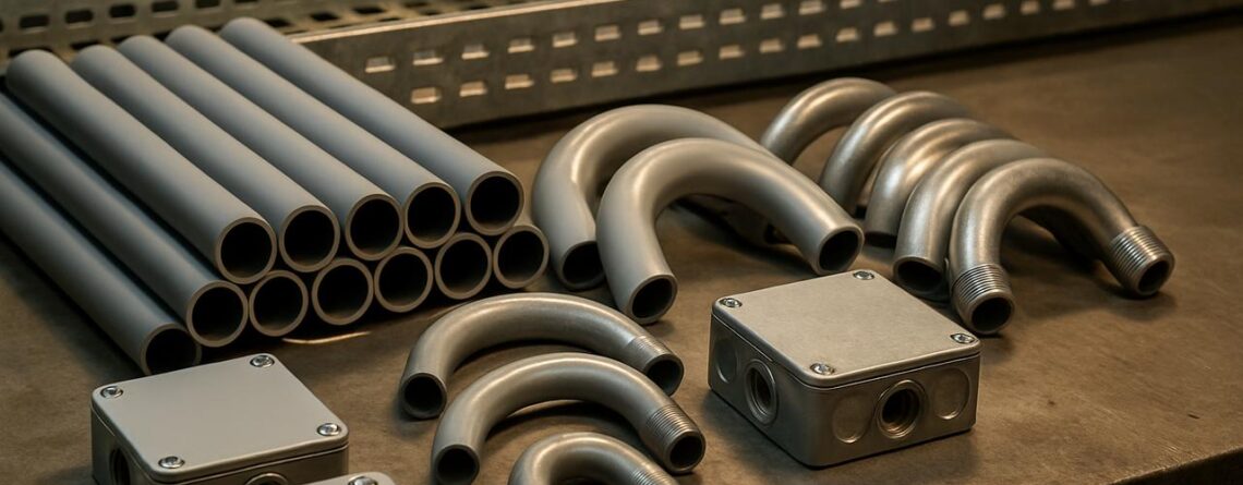 Diferentes tipos de canalizaciones eléctricas: conduit PVC, metálico, flexible y bandejas portacables