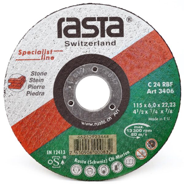 disco_desbaste_rasta_4.5in_piedra_ceramica_3406_803501_1 Disco de Desbaste para Piedra Specialist Line 4 1/2" 115 x 6.0 x 22 mm CE