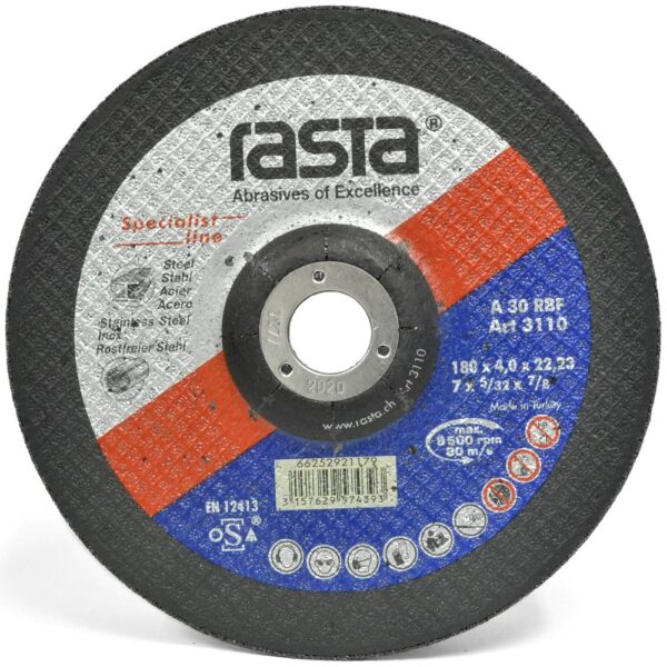 disco_desbaste_rasta_metal_universal_acero_3110_1 Disco de Desbaste para Metal 9" 230 x 6.3 x 22 mm