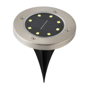 Set 2 Focos Solares LED a Piso Megabright Round Floor: Iluminación de Senderos y Terrazas