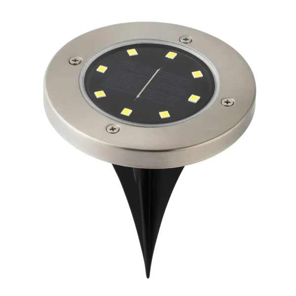 Set 2 Focos Solares LED a Piso Megabright Round Floor: Iluminación de Senderos y Terrazas