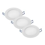 Pack 3 Panel Led Circular Embutido 18W Luz Fria 6000K
