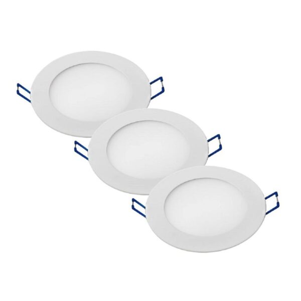 Pack 3 Panel Led Circular Embutido 18W Luz Fria 6000K
