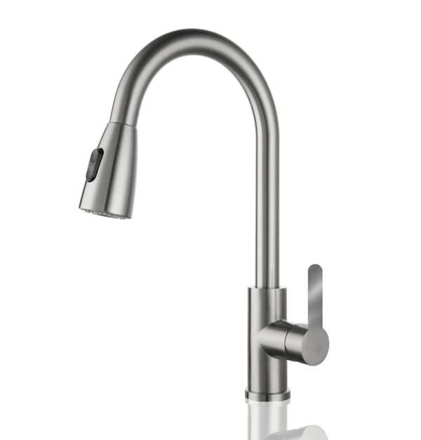 Llave Grifo Monomando Lavaplatos Extensible Niquel
