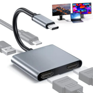 Hub Adaptador Usb-c 4 En 1 Splitter Doble Hdmi 4k Usb 3.0