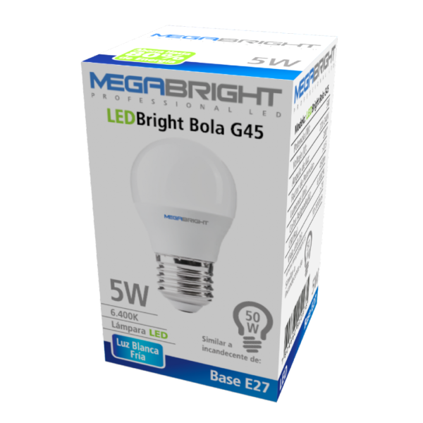 Ampolleta LED G45 BOLA 5W/6000K E-27 - imagen 3