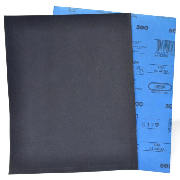 lija_pliego_isesa_al_agua_azul_500_1 Lija al Agua Oxido de Aluminio - Metal - Grano 500