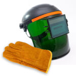 Máscara De Soldar Fotosensible Con Cintillo Ajustable + guantes