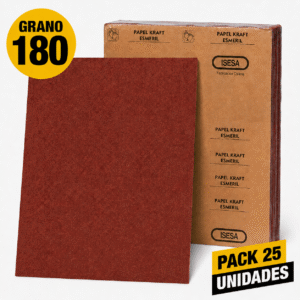 Lija Papel Kraft - Madera - (Pack 25) Grano 180